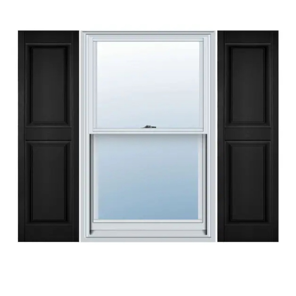 12”x28” lifetime vinyl two equal black window panels
